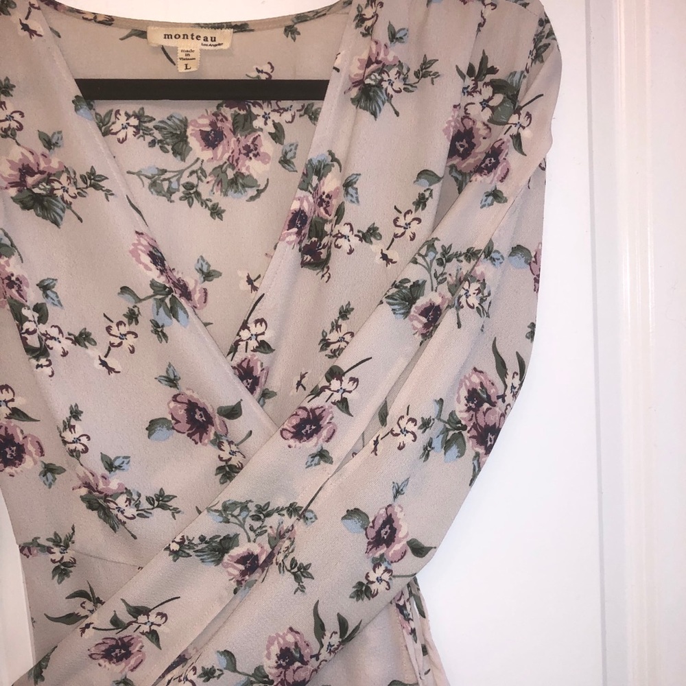 Floral wrap-around blouse